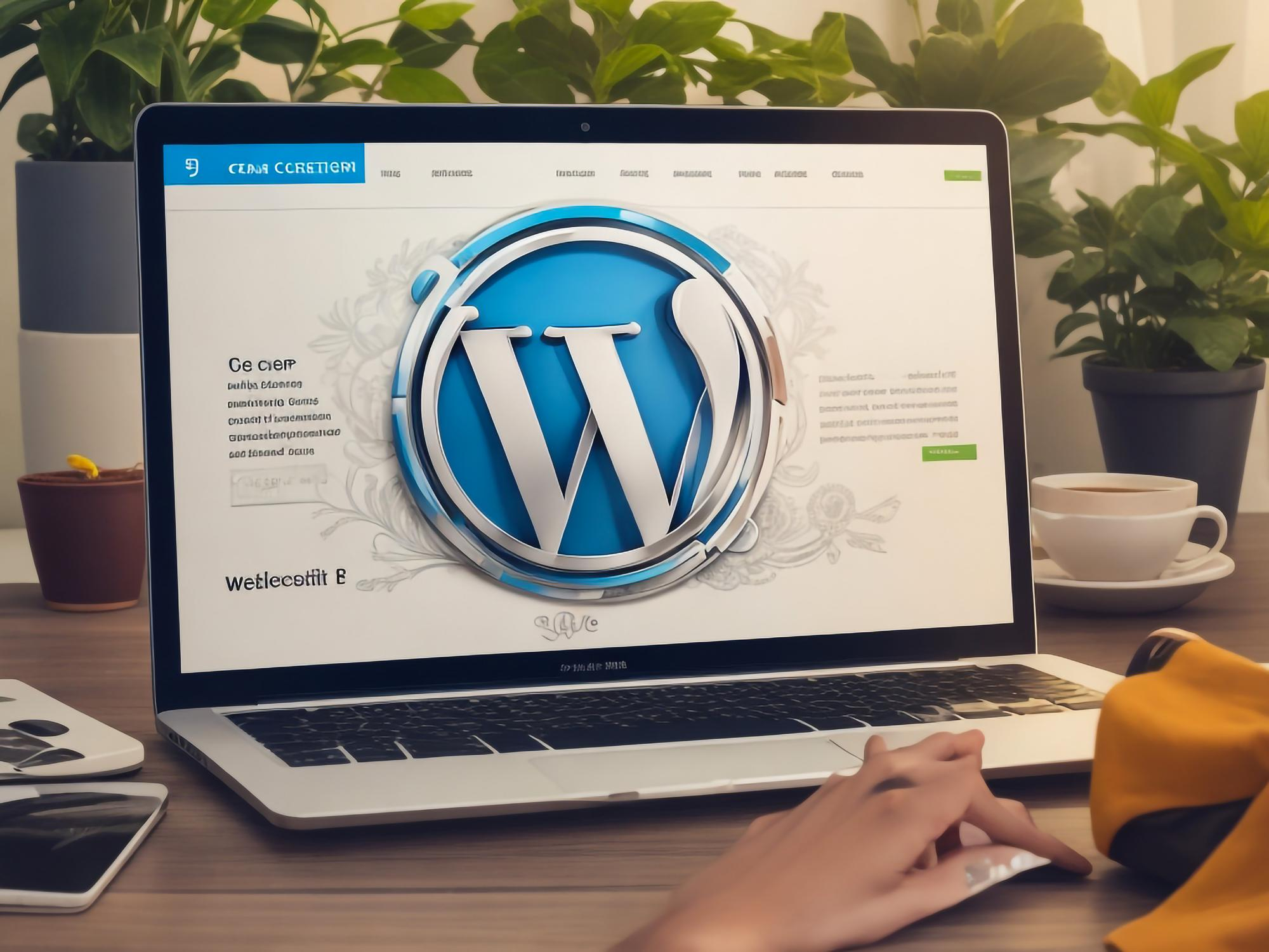 wordpress logo on a laptop